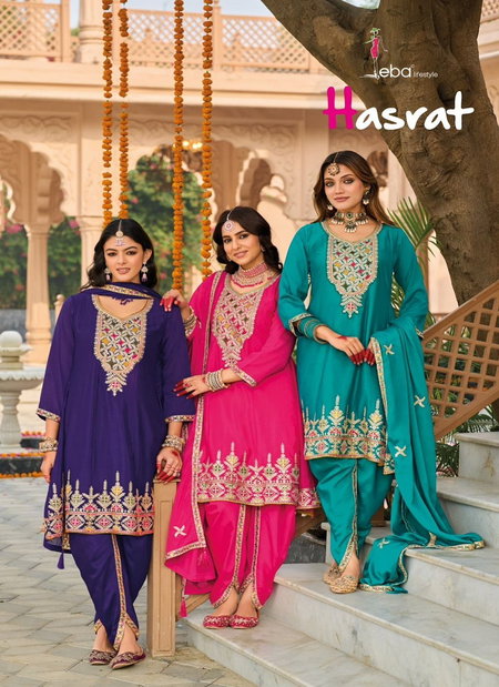 Hasrat By Eba Hasrat Heavy Chinon With Embroidered Work Punjabi Patiyala Suits Wholesale Market Surat